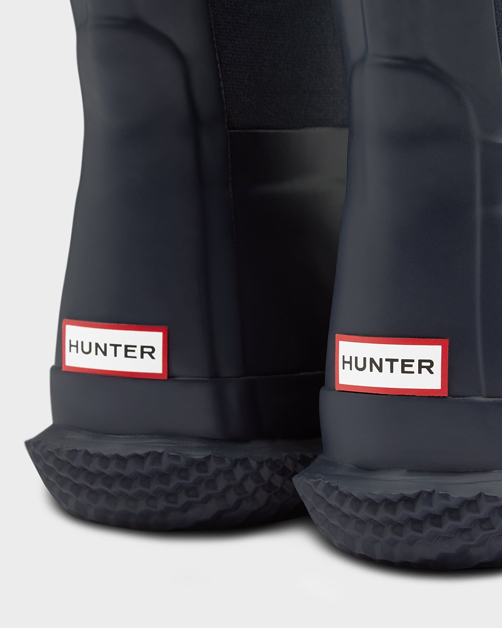 Snow Boots Barn - Hunter Original Stora Insulated Roll Top Sherpa - Marinblå - 738256-XVW